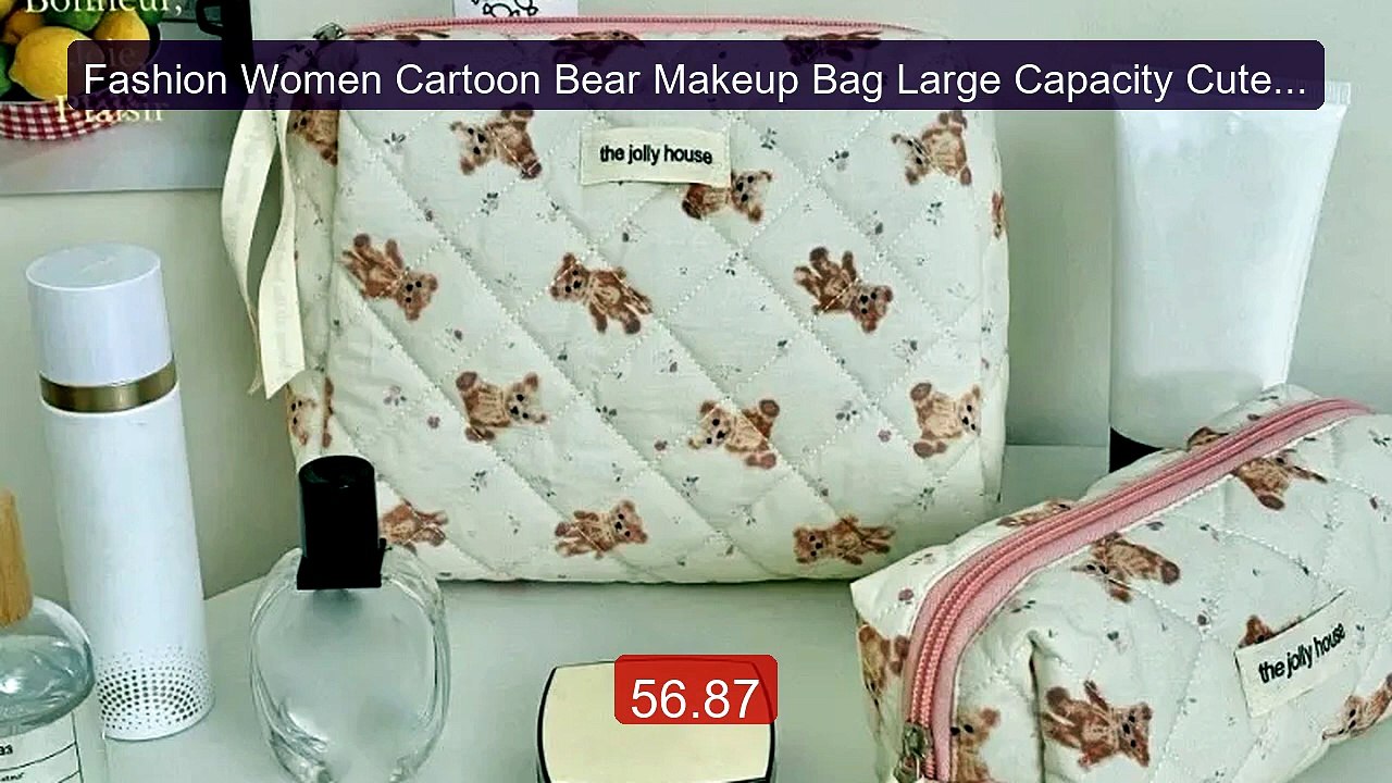Fashion Women Cartoon Bear Makeup Bag Large Capacity Cute Trav... -- Best Buy 2026 | Great Quality!
