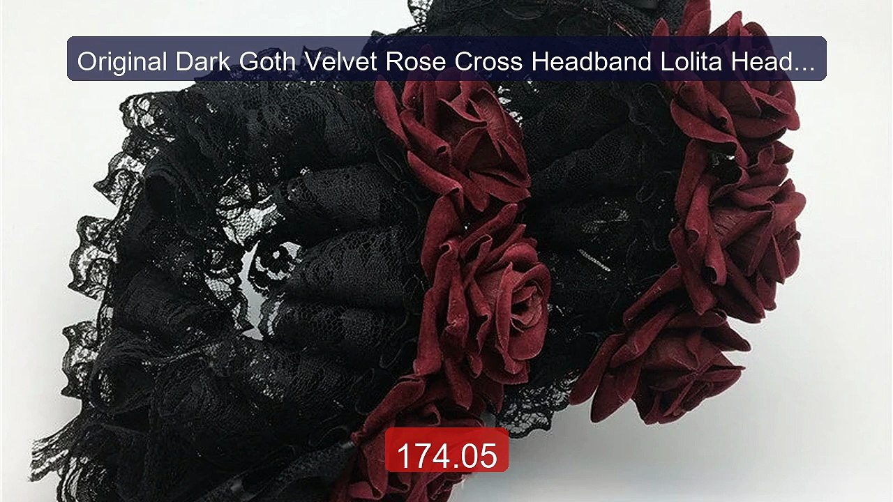 Original Dark Goth Velvet Rose Cross Headband Lolita Headdress Hal... -- Best Deal 2026 | Shop Now!