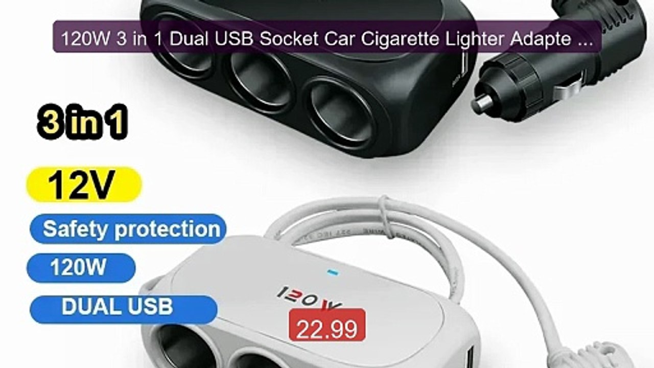 120W 3 in 1 Dual USB Socket Car Cigarette Lighter Adapte 12V 24V S... -- Best Deal 2026 | Shop Now!