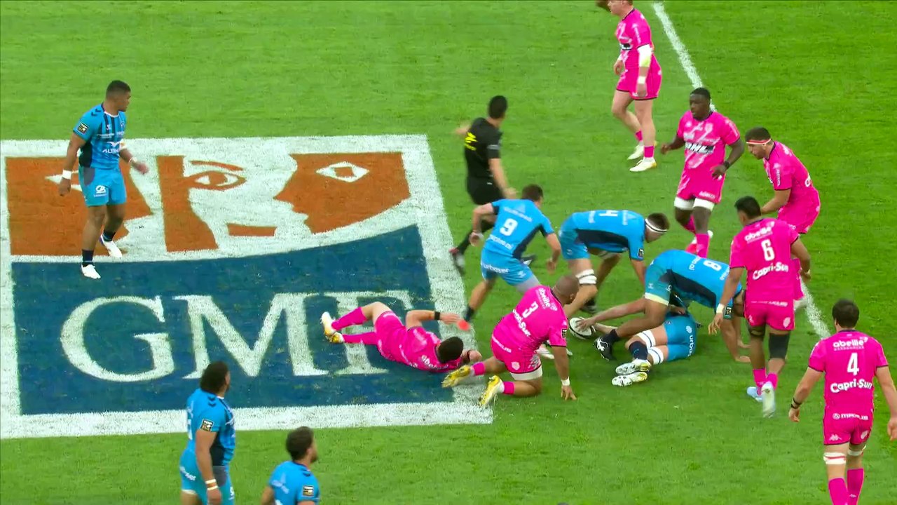 TOP 14 - Essai de Tom BANKS (MHR) - Montpellier Hérault Rugby - Stade Français Paris