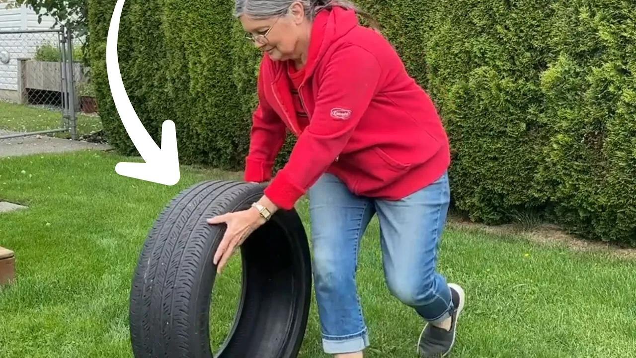 Elle transforme un vieux pneu en véritable chef-d'œuvre pour le jardin