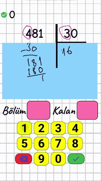 5.7- 2 Basamaklı Sayıya Bölme (Kalanlı) - 4. Sınıf Matematik #shorts