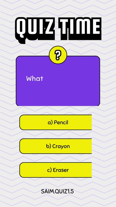 White Bold Modern Animated Quiz Time Mobile Video