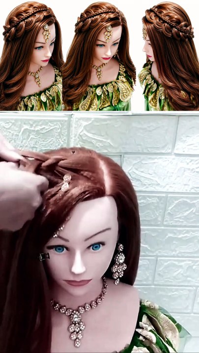 Easy front hairstyle in open hair for girls