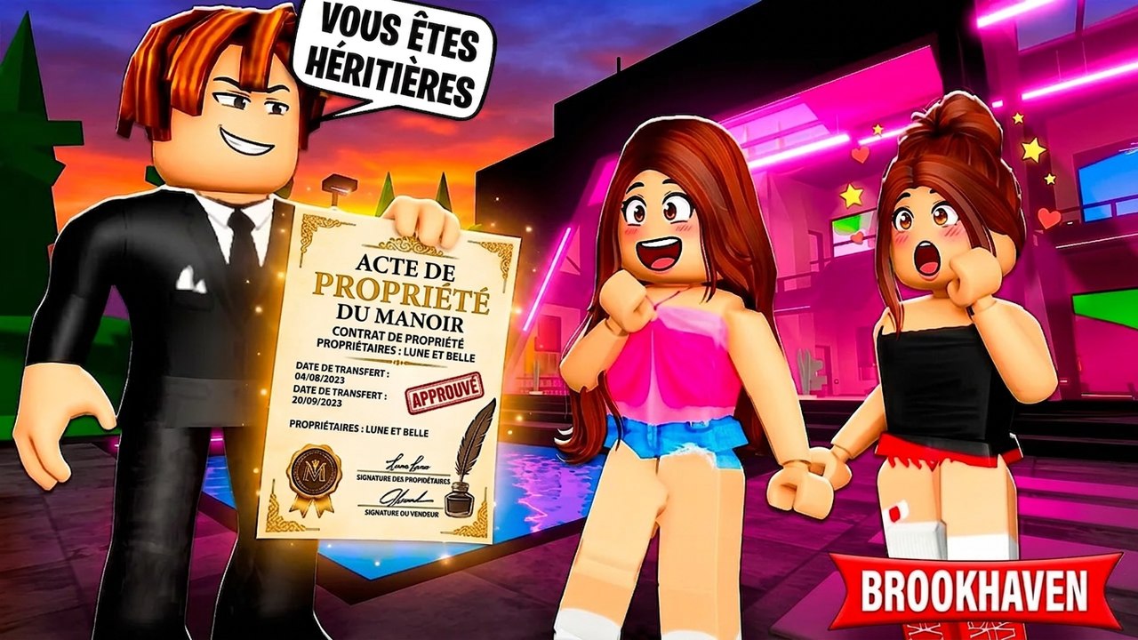 Des orphelines découvrent qu'elles héritent d'un manoir de rêve ! | Histoires Brookhaven RP | Roblox