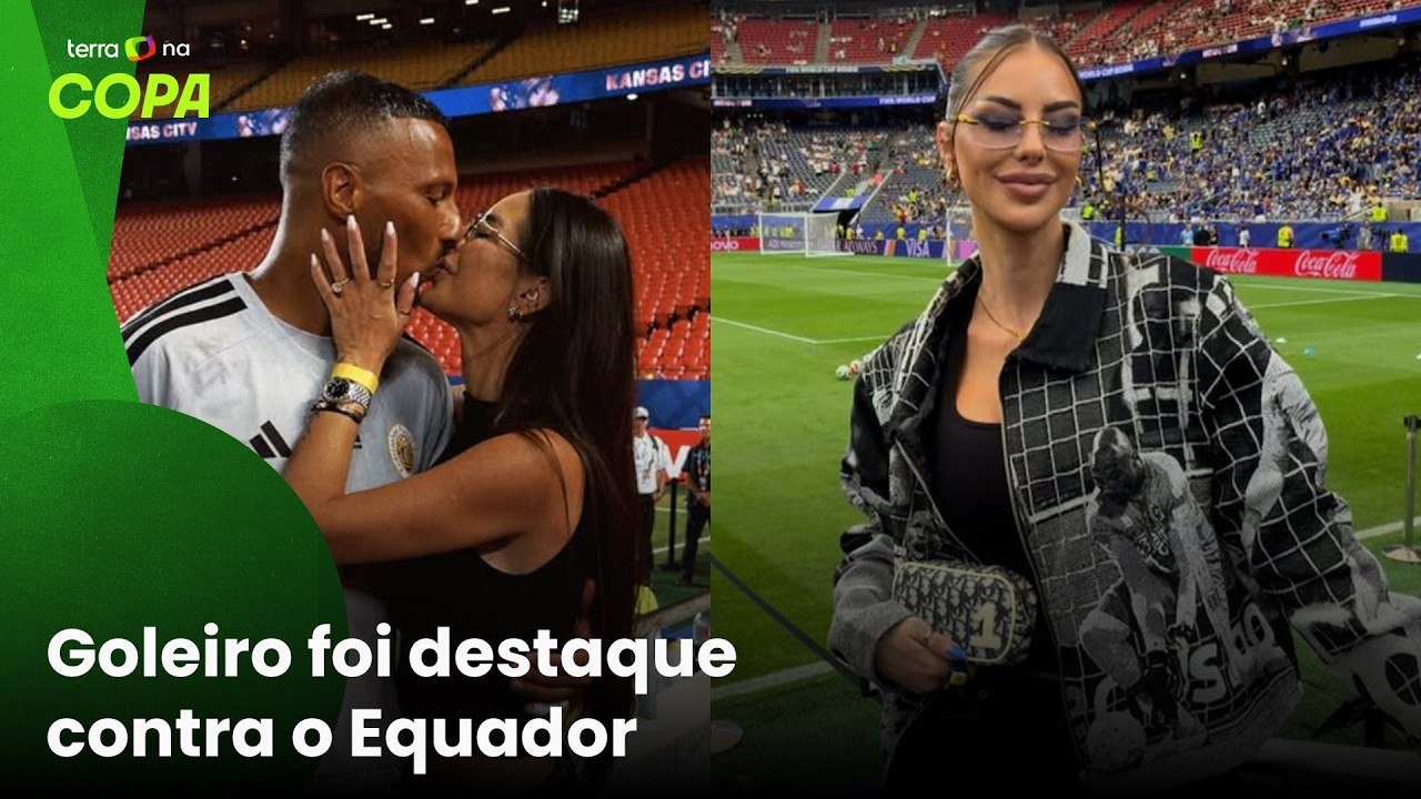 Sorte no jogo e no amor? Esposa de goleiro herói de Curaçao usa roupas com rosto do amado na Copa
