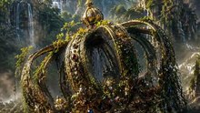 AETERNUM | The Eternal Crown of Flowers and Waterfalls | AI Fantasy