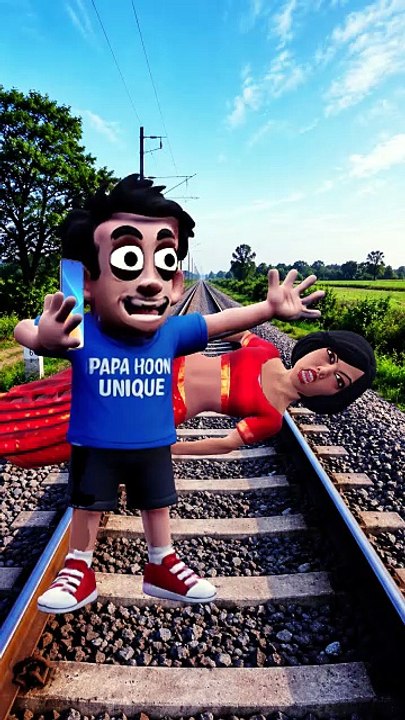 Bibi Train Ke Patri Par! Pati Paresan Ho Gaya