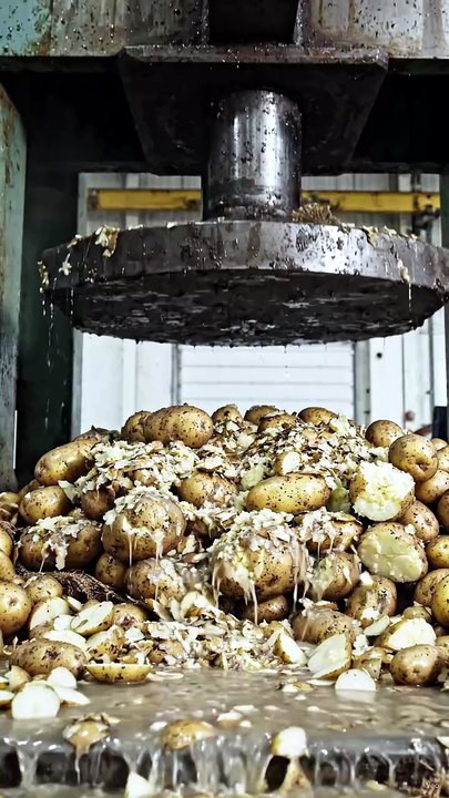 Sack of Potatoes Under Hydraulic Press | Satisfying Crushing Experiment