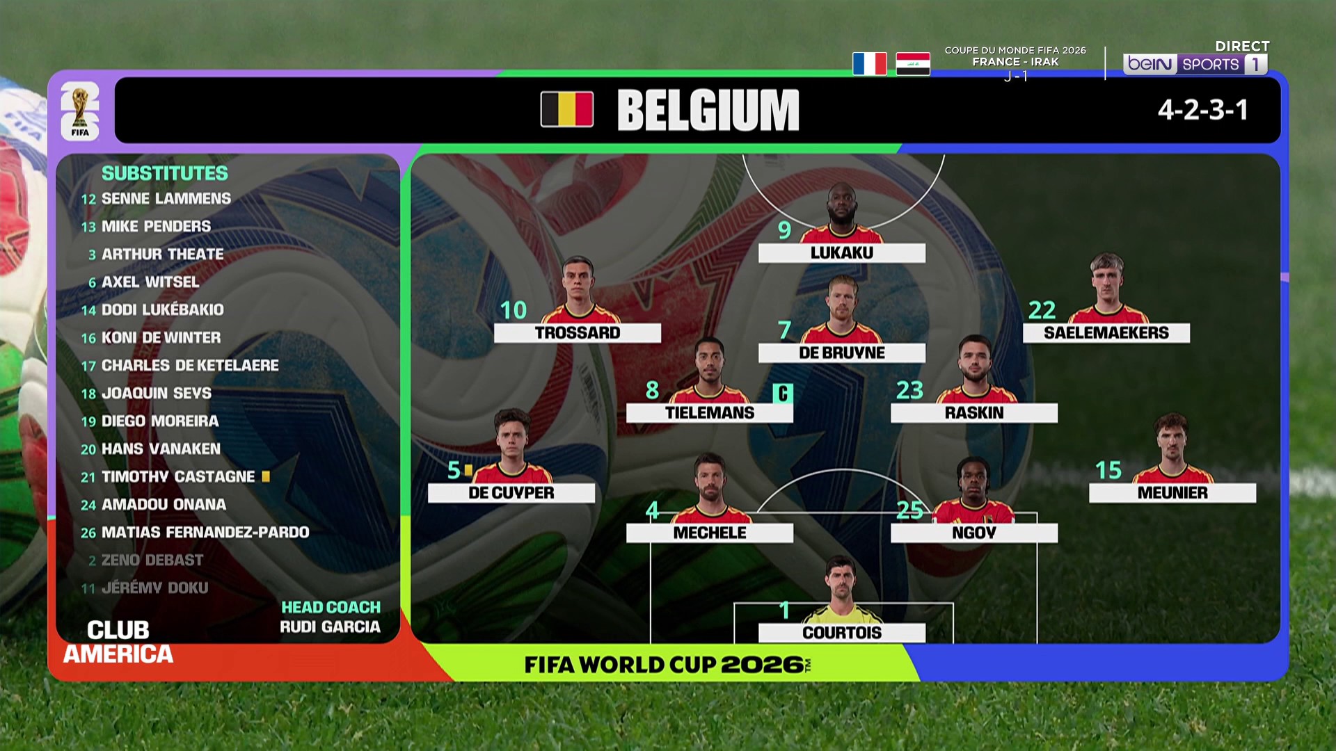 Coupe du Monde 2026 : Lukaku préféré à De Ketelaere, la composition de la Belgique contre l'Iran