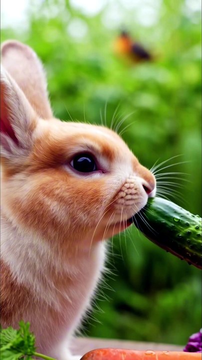 Cute Bunny Eating Rainbow Vegetables 🐰🌈 | Crunchy ASMR Sounds