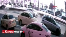 Otomobilin yayaya çarptığı kaza kamerada