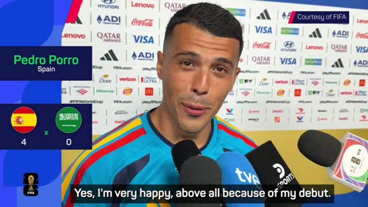 Porro delighted to make World Cup debut in Spain win
