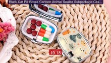 Black Cat Pill Boxes Cartoon Animal Sealed Subpackage Case ... -- Top Pick 2026 | Unbeatable Price!
