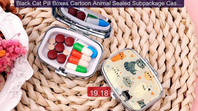 Black Cat Pill Boxes Cartoon Animal Sealed Subpackage Case ... Top Pick 2026 | Unbeatable Price!