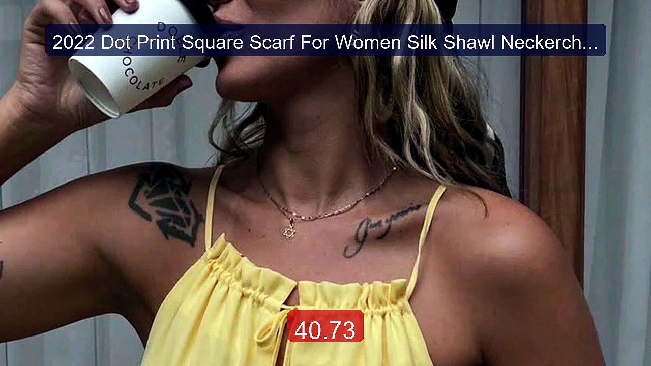 2022 Dot Print Square Scarf For Women Silk Shawl Neckerchief Female... -- Top Rated 2026 | Buy Now!