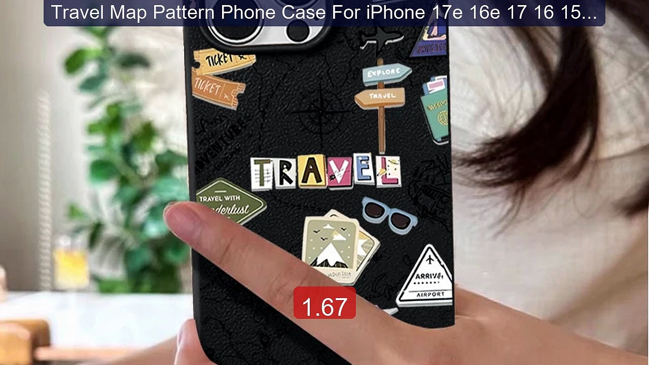 Travel Map Pattern Phone Case For iPhone 17e 16e 17 16 15 14 ... -- Amazing Value 2026 | Must Have!