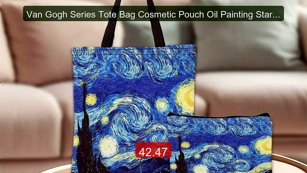 Van Gogh Series Tote Bag Cosmetic Pouch Oil Painting Starry N... -- Amazing Value 2026 | Must Have!