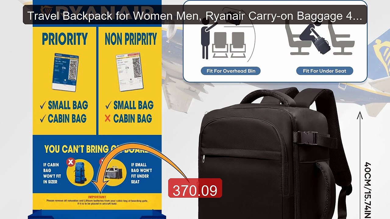 Travel Backpack for Women Men, Ryanair Carry-on Baggage 40x20x... -- Best Buy 2026 | Great Quality!