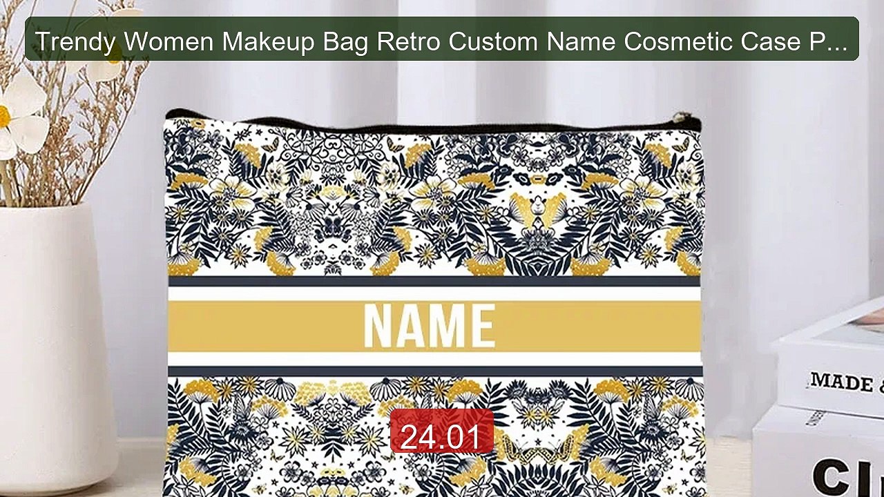 Trendy Women Makeup Bag Retro Custom Name Cosmetic Case Por... -- Top Pick 2026 | Unbeatable Price!