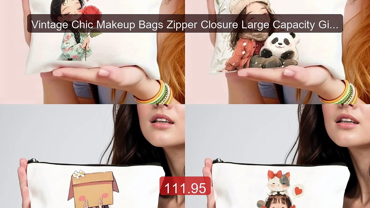 Vintage Chic Makeup Bags Zipper Closure Large Capacity Girls C... -- Hot Deal 2026 | Limited Offer!