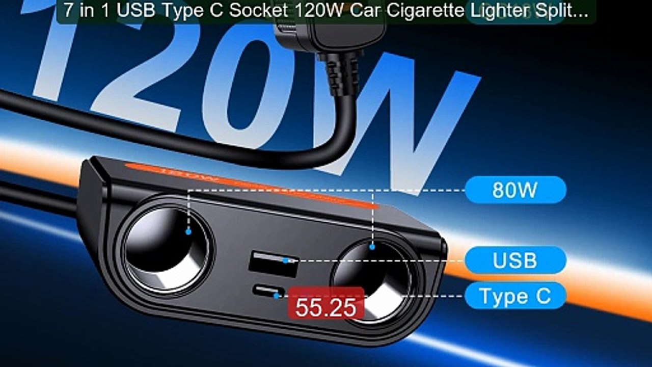 7 in 1 USB Type C Socket 120W Car Cigarette Lighter Splitter 12V 2... -- Best Deal 2026 | Shop Now!
