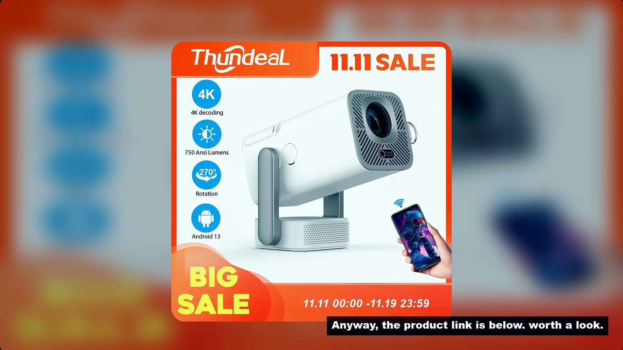 ThundeaL 4K Full HD Projector FHD TD80 Pro Android WiFi Home Theater TD80Pro Portable Beam Projetor