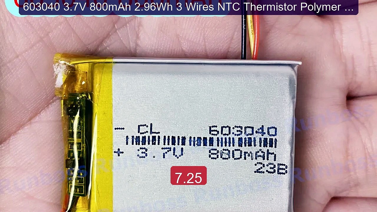 603040 3.7V 800mAh 2.96Wh 3 Wires NTC Thermistor Polymer Li... -- Top Pick 2026 | Unbeatable Price!