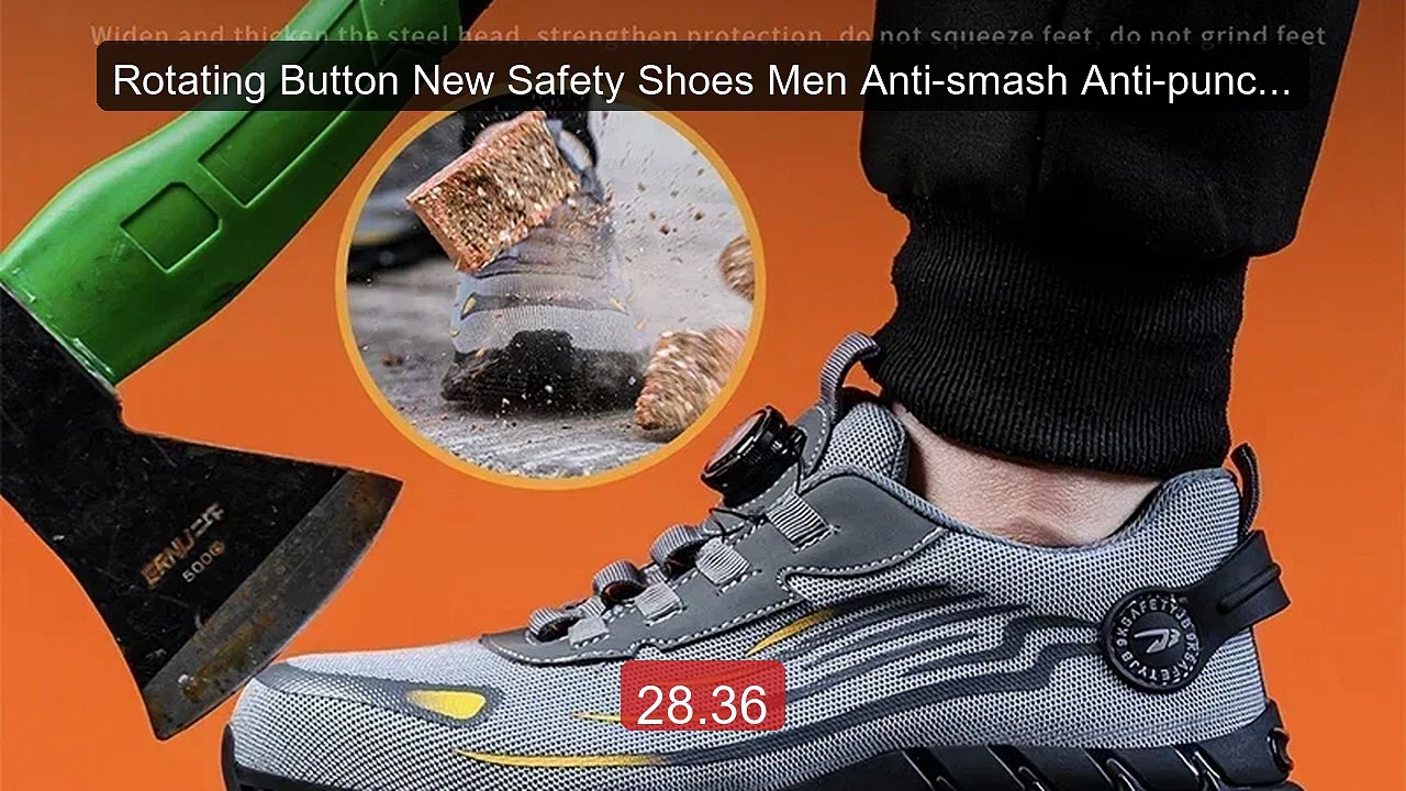 Rotating Button New Safety Shoes Men Anti-smash Anti-puncture ... -- Hot Deal 2026 | Limited Offer!