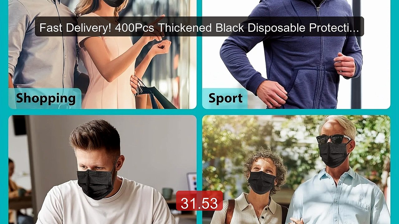 Fast Delivery! 400Pcs Thickened Black Disposable Protective Masks -... -- Top Rated 2026 | Buy Now!