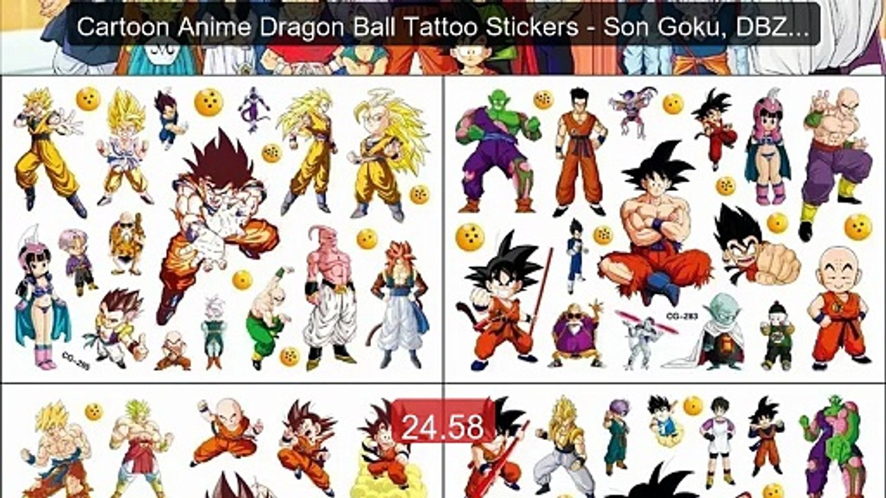 Cartoon Anime Dragon Ball Tattoo Stickers - Son Goku, DBZ Sup... -- Amazing Value 2026 | Must Have!