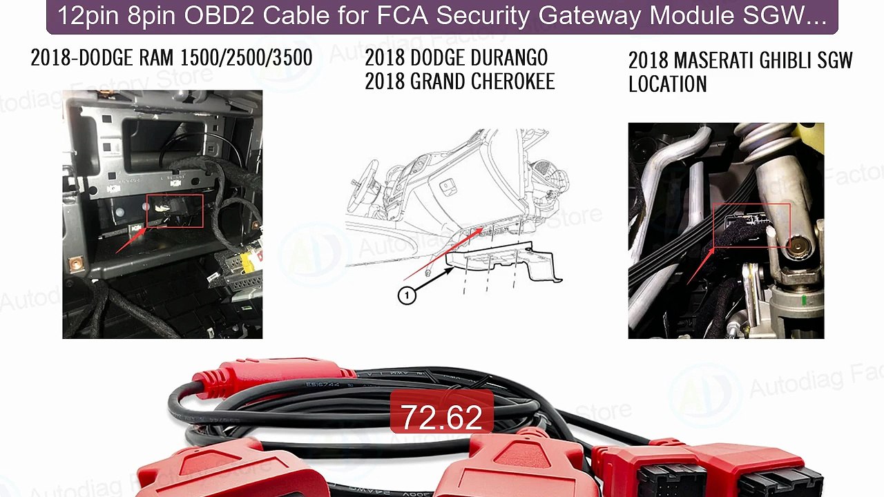 12pin 8pin OBD2 Cable for FCA Security Gateway Module SGW Bypass Ad... -- Top Rated 2026 | Buy Now!