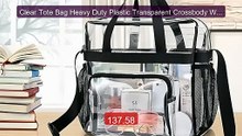 Clear Tote Bag Heavy Duty Plastic Transparent Crossbody With Zipper... -- Top Rated 2026 | Buy Now!