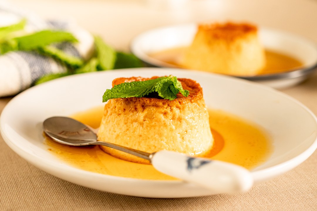 Flan de huevo en freidora de aire