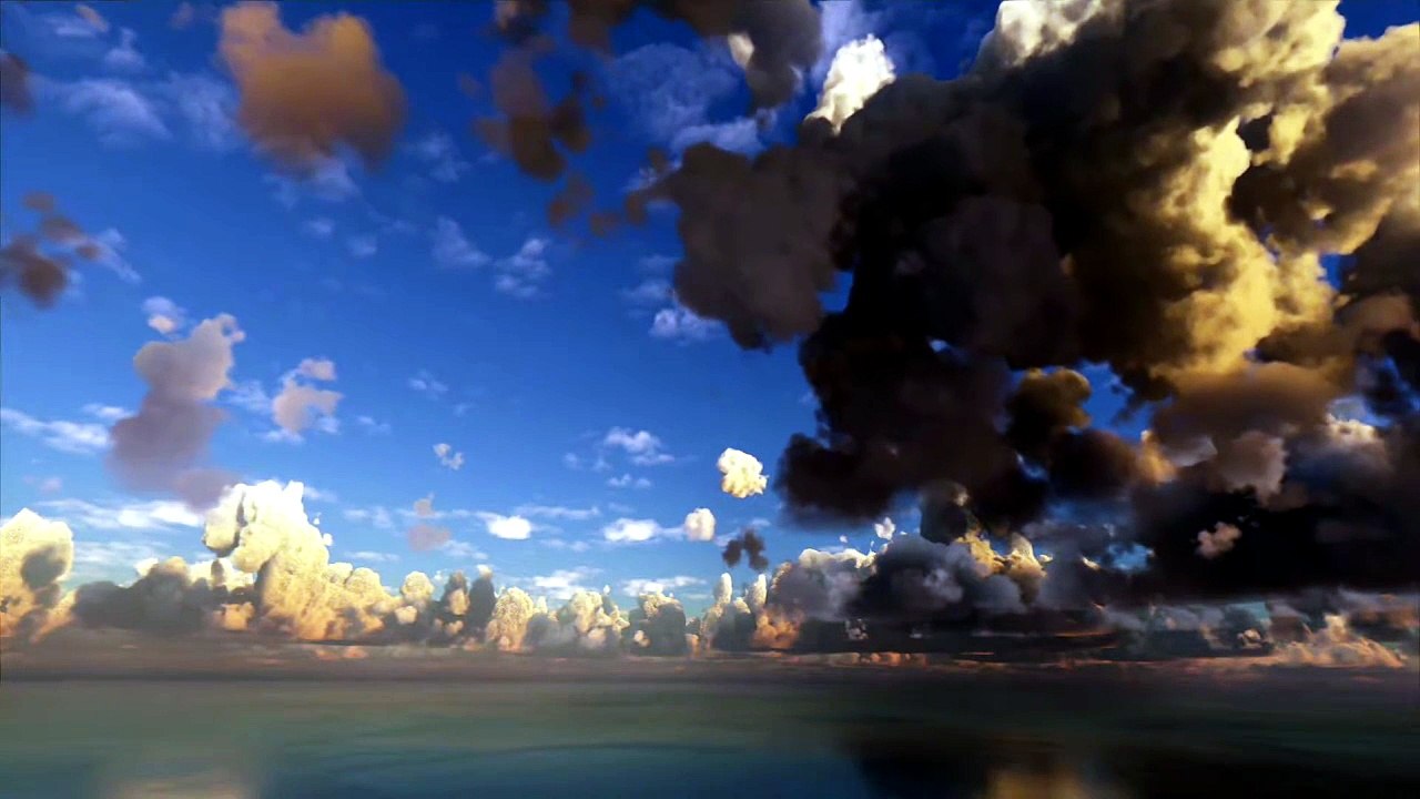 Relaxing video travelling below large clouds_1080p