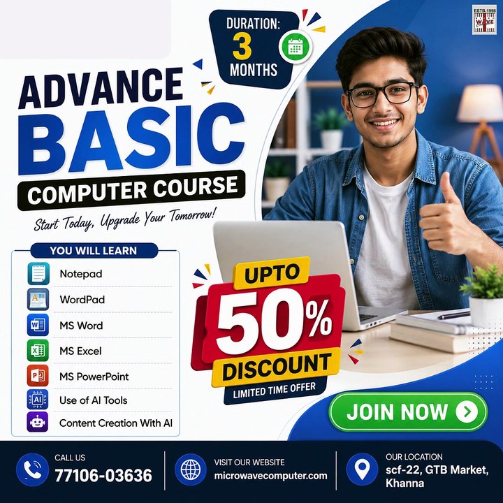 Learn Advance Basic Computer Course