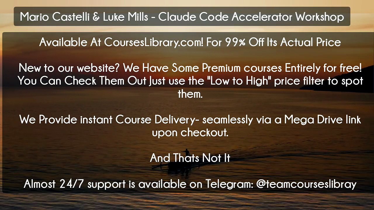 (Courseslibrary.com)Mario Castelli & Luke Mills – Claude Code Accelerator Workshop