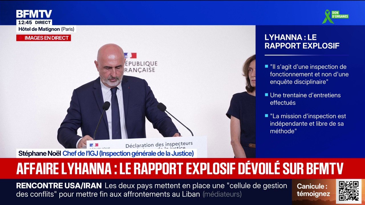 Affaire Lyhanna: "Une mission d'inspection est indépendante et libre de sa méthode", précise Stéphane Noël, chef de l’inspection générale de la justice