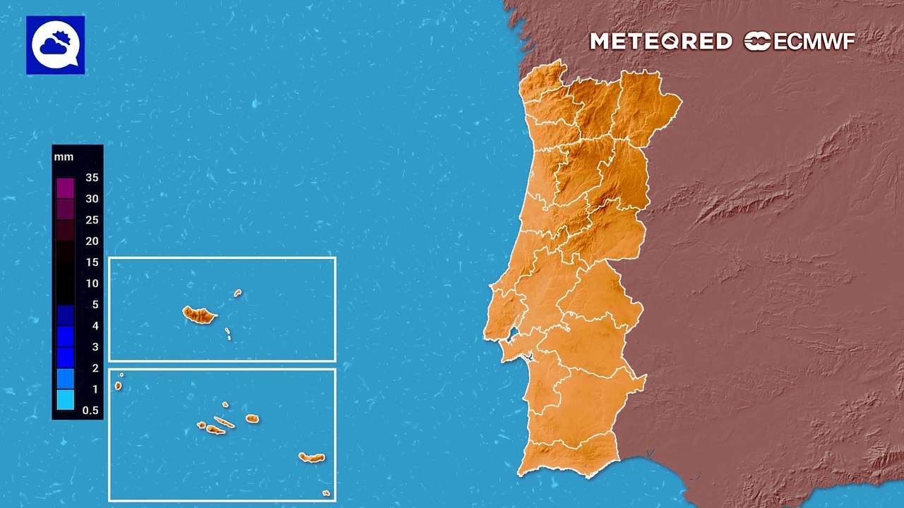 Aguaceiros e trovoadas à vista nas próximas tardes no interior de Portugal continental