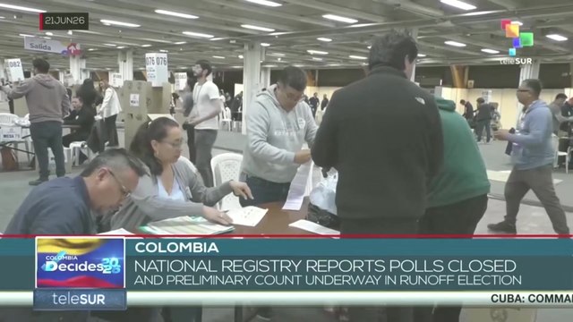 Colombia, National Registry reports polling stations closed and preliminary vote count results