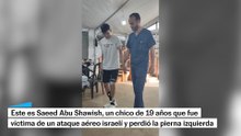 Saeed Abu Shawish, un chico de 19 años que perdió una pierna tras un ataque aéreo israelí