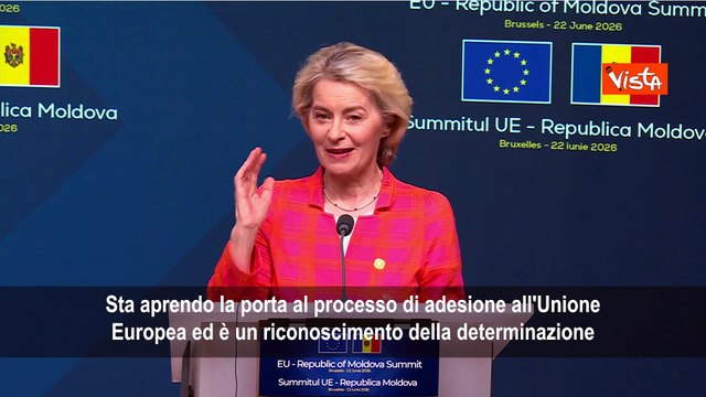 Von Der Leyen: Aperti primi negoziati per ingresso Moldavia in Ue nonostante pressioni russe