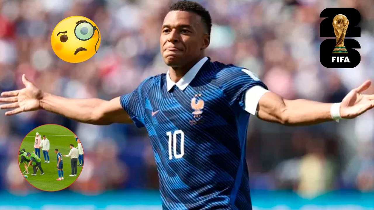 Kylian Mbappé cambia de rol en el Francia vs. Irak y ayuda a inspeccionar el estado de la cancha