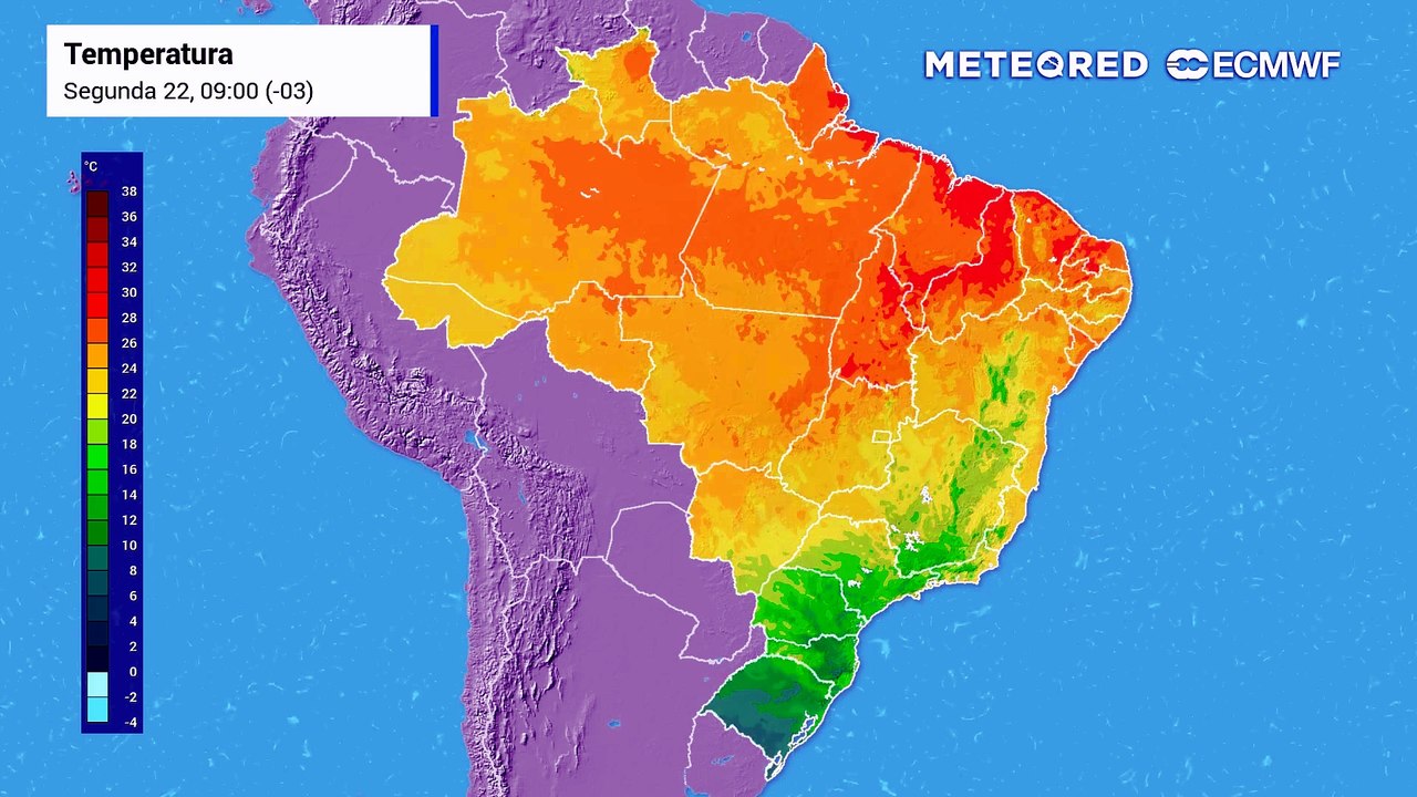 Segunda-feira, 22 de Junho: Ar polar avança e derruba as temperaturas, trazendo chance de neve ao Brasil.