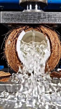 🥥 Jelly Coconut Compressed by Hydraulic Press ASMR | Soft Squish & Satisfying Texture Explosion