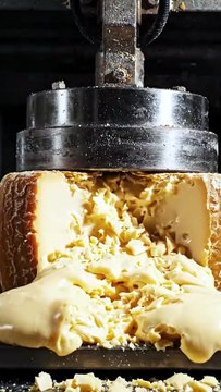 🧀 Gigantic Cheese Block Hydraulic Press ASMR | Extreme Crushing & Satisfying Texture