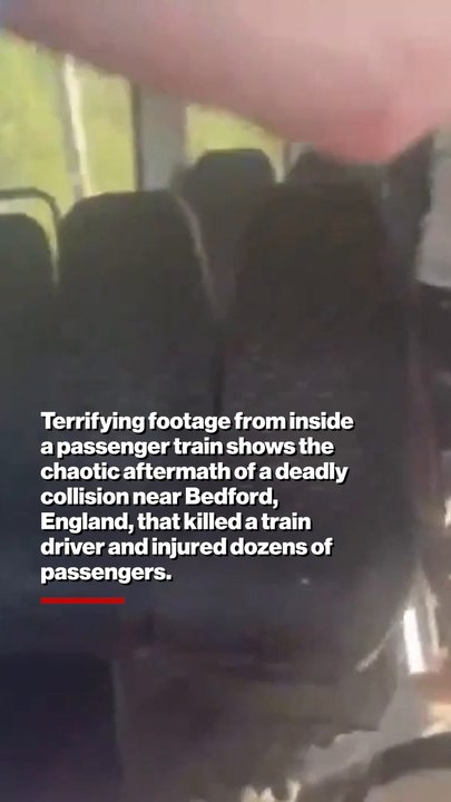 Scary footage from inside UK train after deadly collision