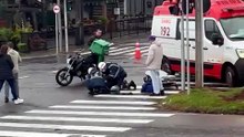 Motociclista fica ferido em acidente com HR-V no Bairro Coqueiral, em Cascavel