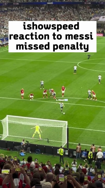 Ishowspeed's reaction to Messi's missed penalty