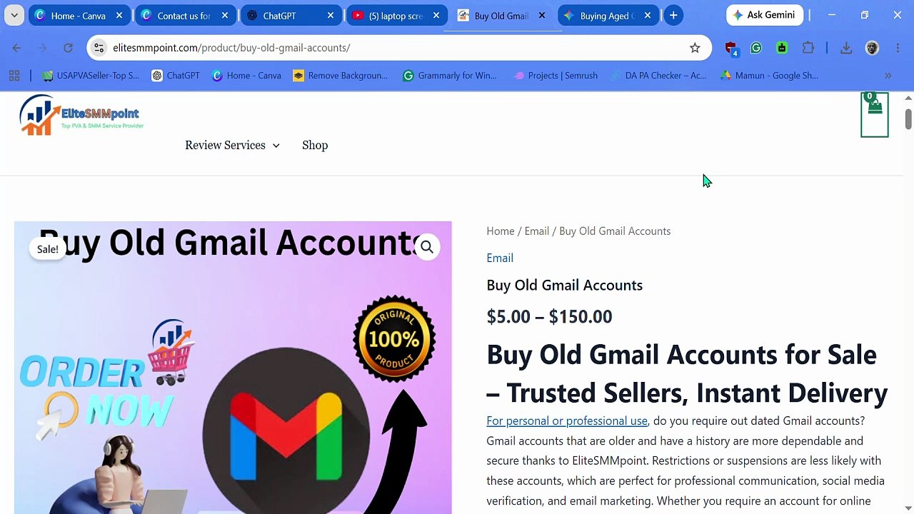 Buy Old Gmail Accounts with Full Access - Google